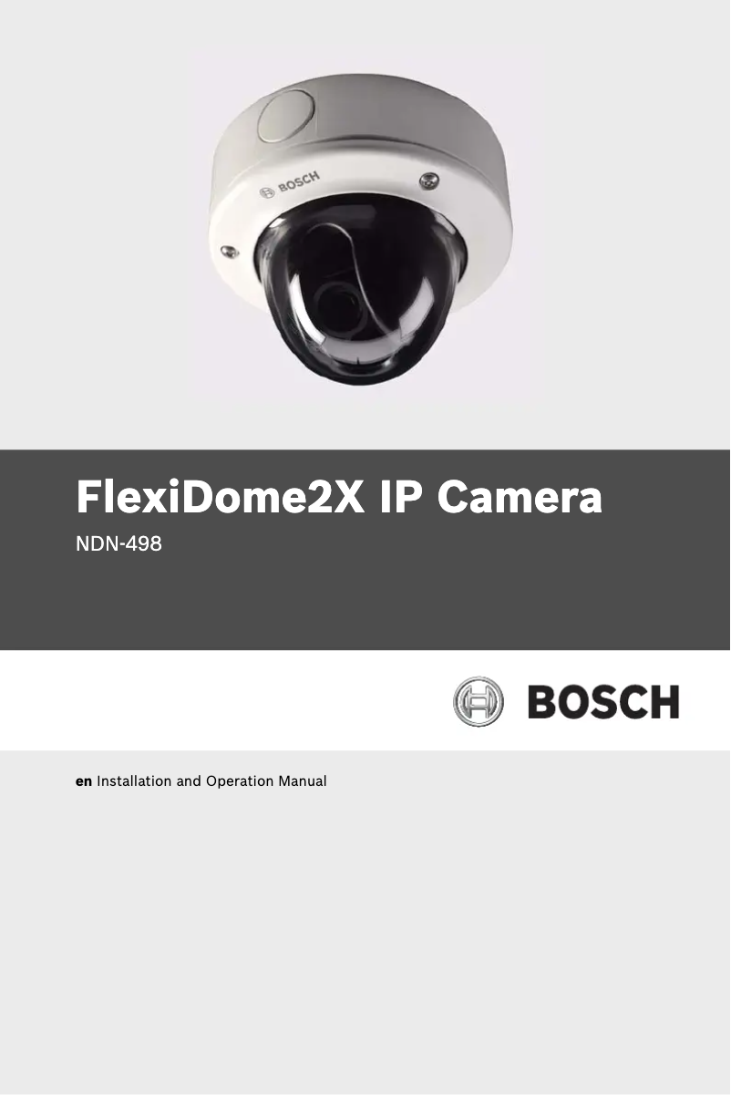 First page image of the manual for FlexiDome2X NDN-498
