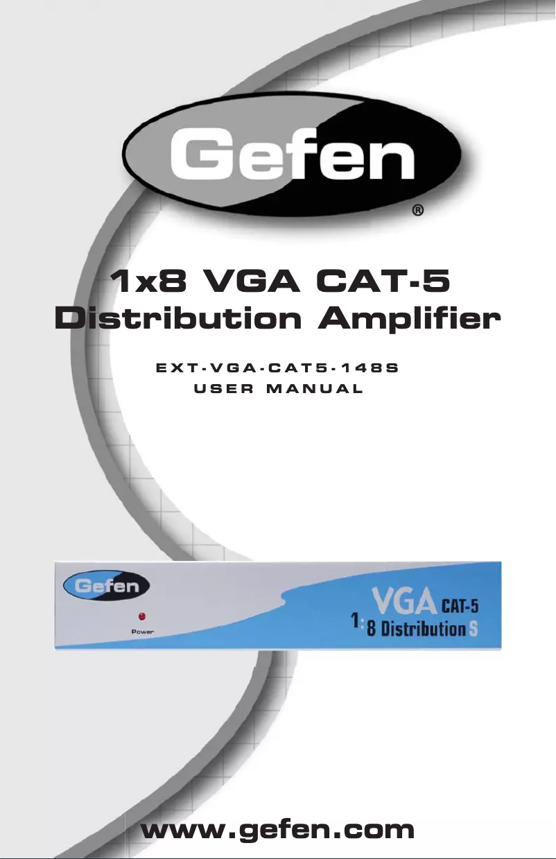 First page image of the manual for EXT-VGA-CAT5-148S