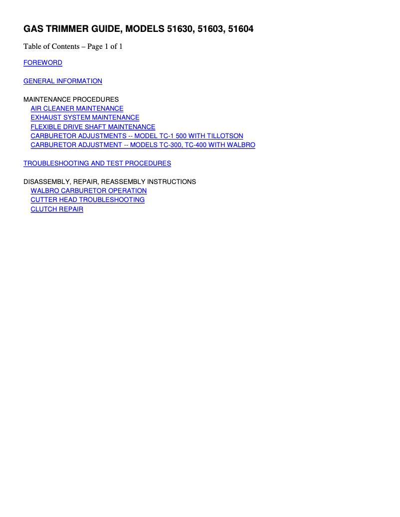 First page image of the manual for 51630