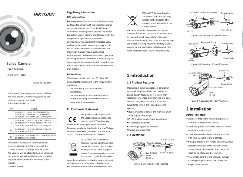 First page image of the manual for DS-2CE15A2P-VFIR3