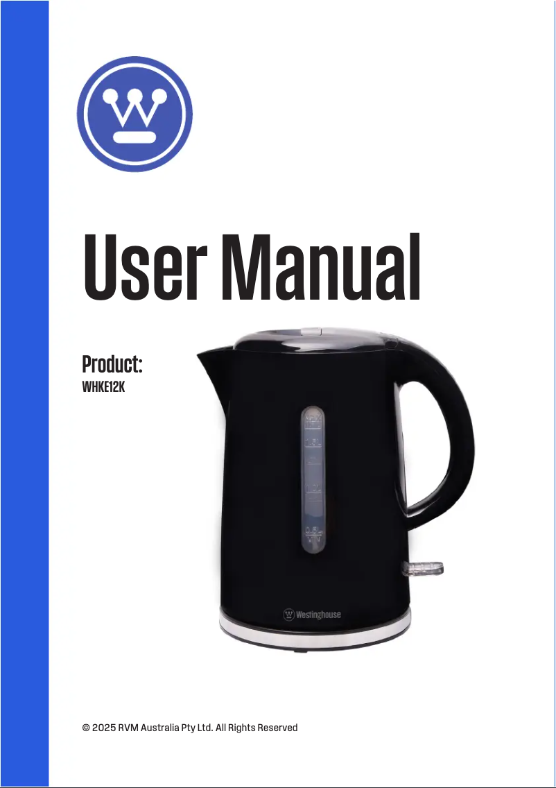 First page image of the manual for WHKE12K