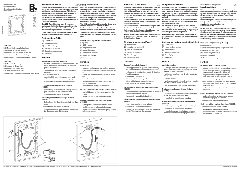 Page 1 of the manual Instructions / Assembly Berker 168055