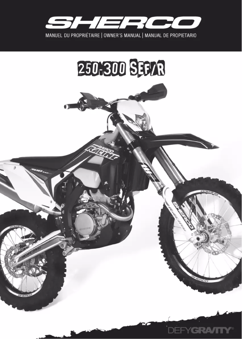 Page 1 of the manual User Manual Sherco 300 SEF-R (2017)