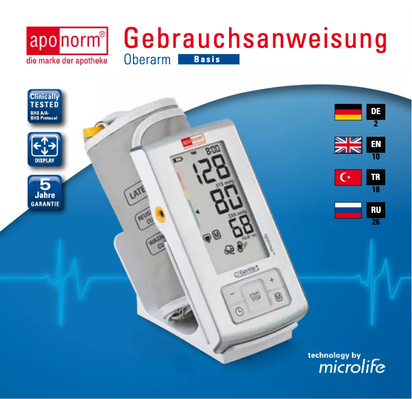 Page 1 of the manual User Manual Aponorm Basis