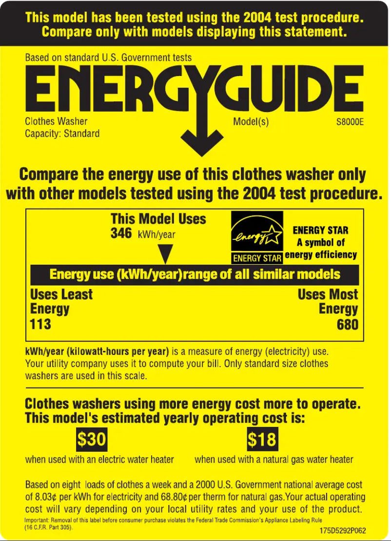 First page image of the manual for S8000EWW