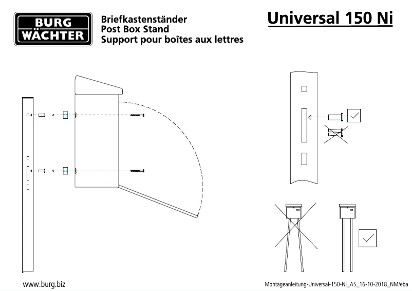 First page image of the manual for Universal 150 Ni
