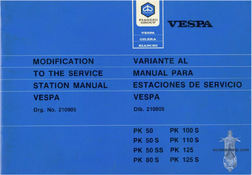 First page image of the manual for PK 125
