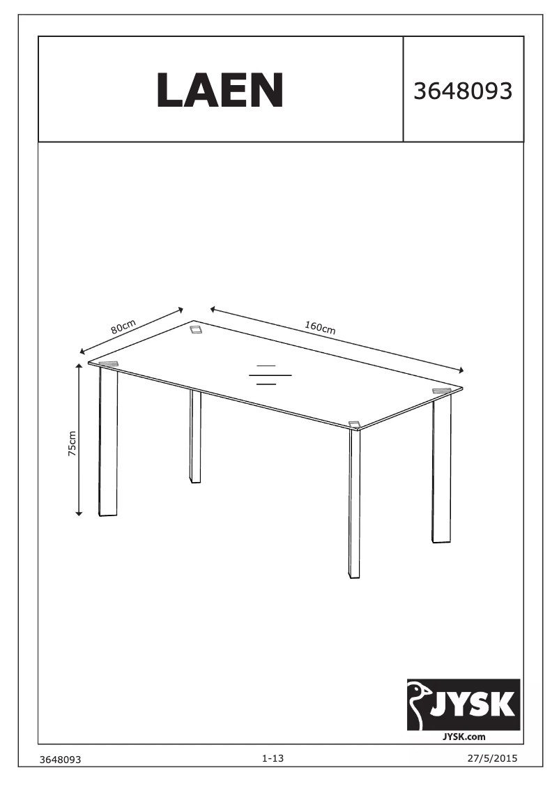 First page image of the manual for Laen (80x160x75)