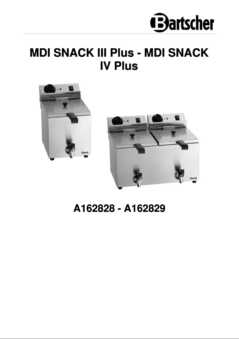 First page image of the manual for MDI SNACK IV Plus A162829