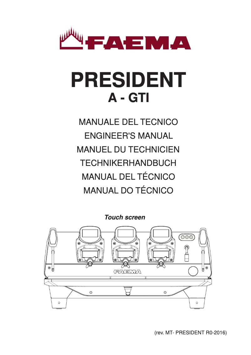 First page image of the manual for President