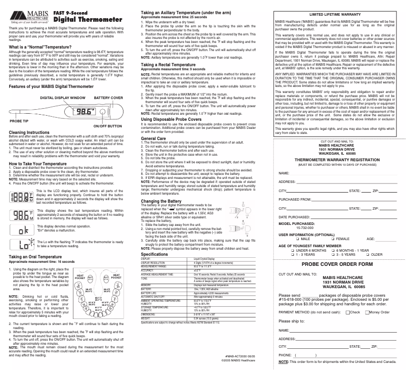 First page image of the manual for 9-Second Fast