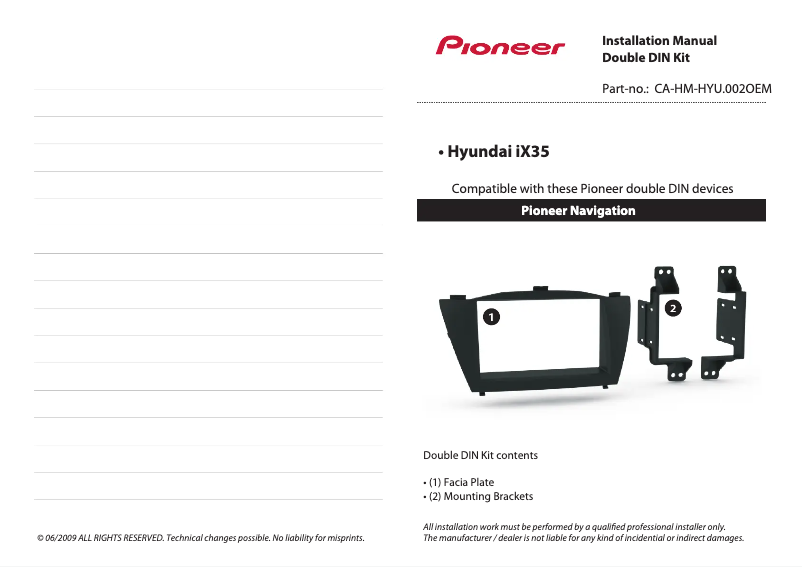 Image de la première page du manuel de l'appareil CA-HM-HYU.002OEM