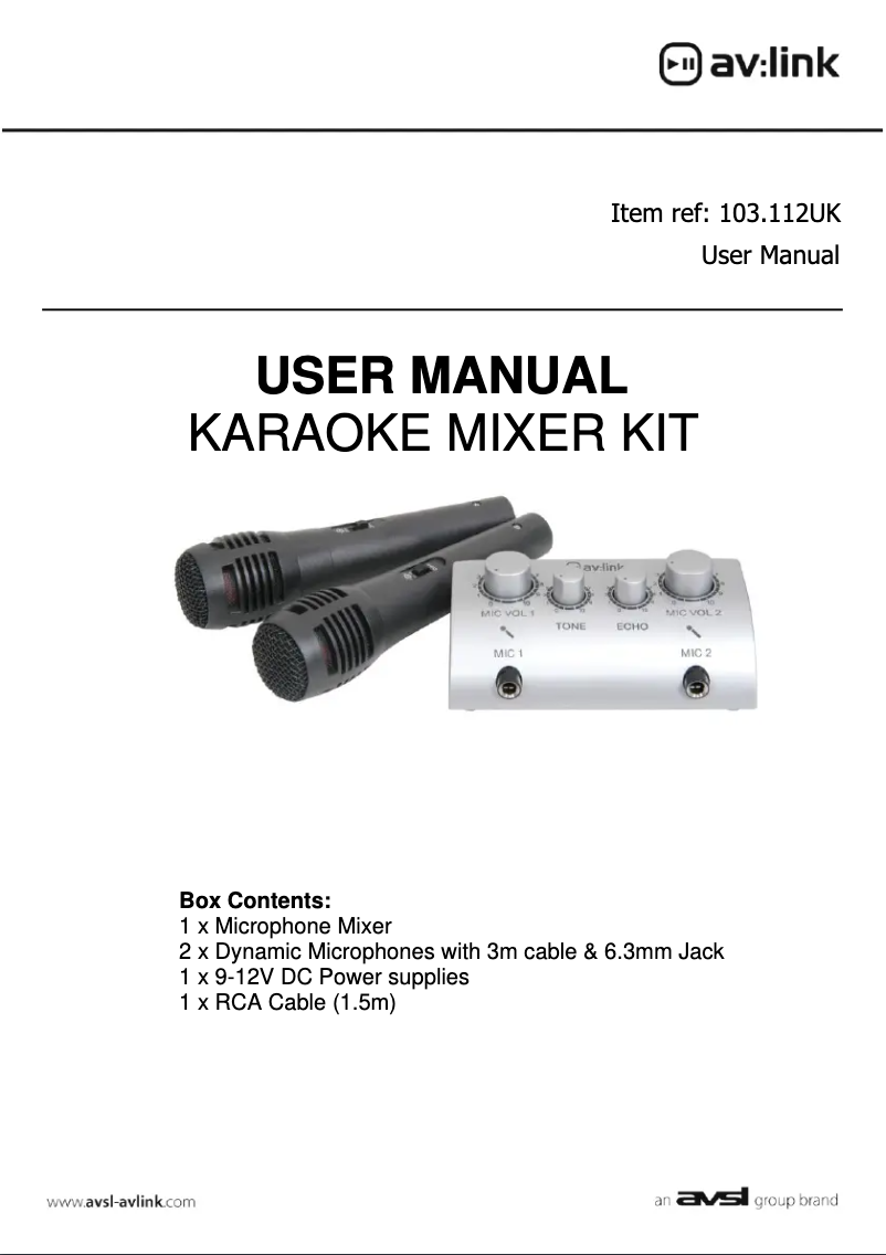 Image de la première page du manuel de l'appareil 103.112UK