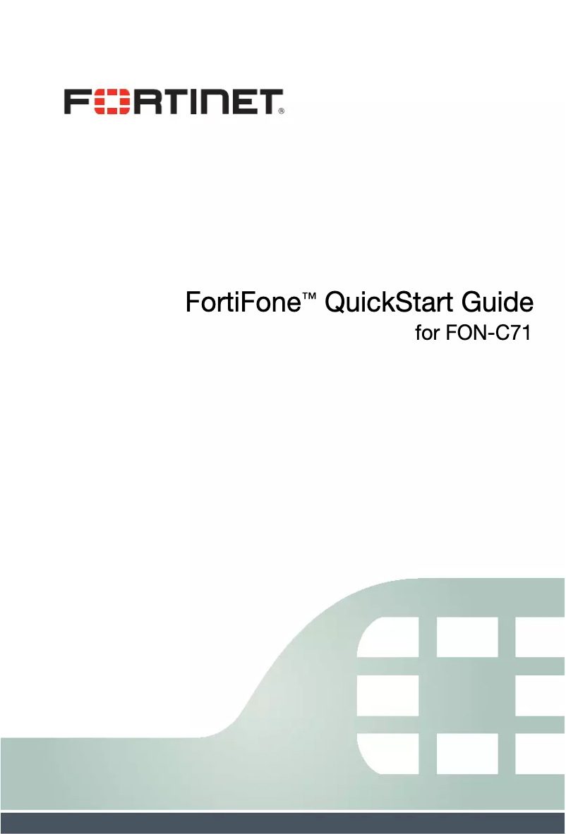 Page 1 of the manual User Manual Fortinet FortiFone FON-C71