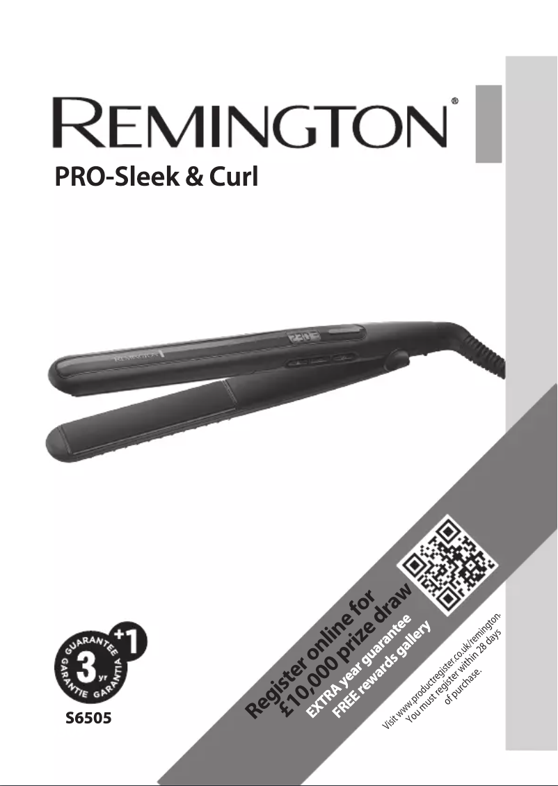 Page 1 de la notice Manuel utilisateur Remington Piastra Sleek&Curl PRO
