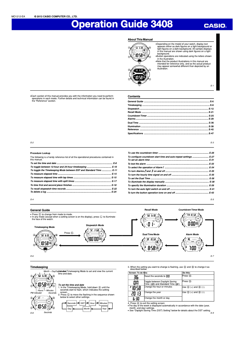 Page 1 of the manual User Manual Casio BG-6903-3ER