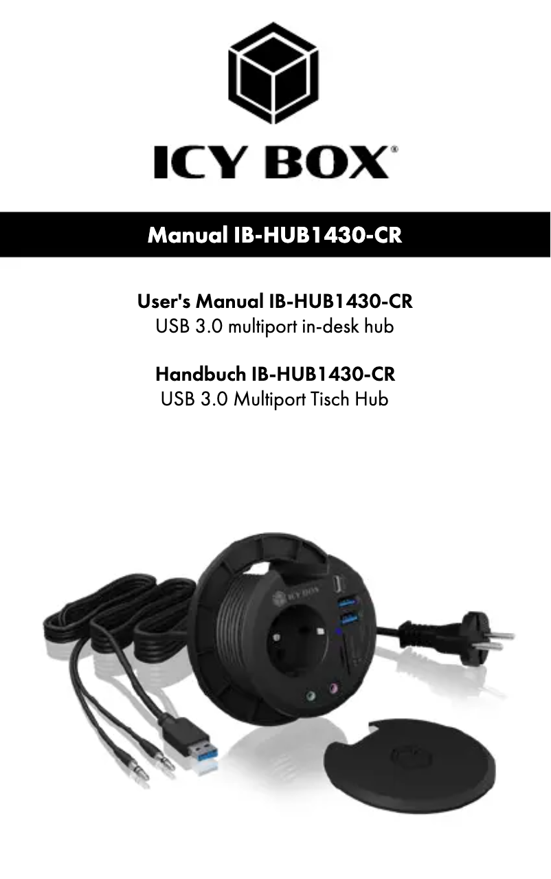 Page 1 of the manual User Manual Icy Box IB-HUB1430-CR