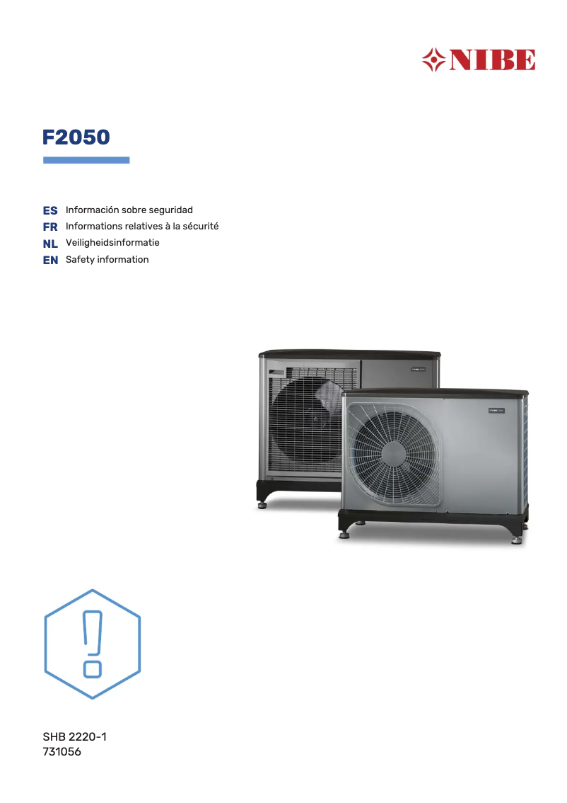 Page 1 de la notice Manuel utilisateur Nibe F2050