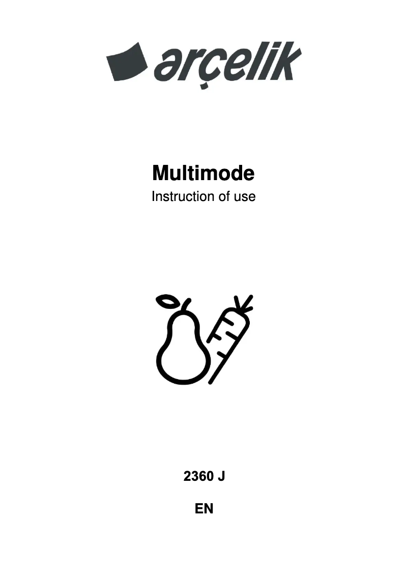 Page 1 of the manual User Manual Arçelik 2360 J
