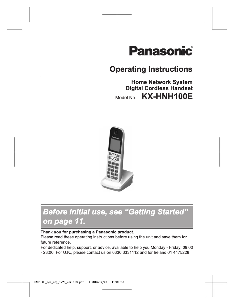 Page 1 of the manual User Manual Panasonic KX-HNH100E
