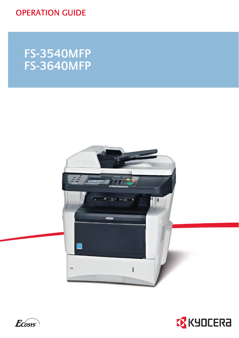 Page 1 of the manual User Manual Kyocera FS-3640MFP/KL3