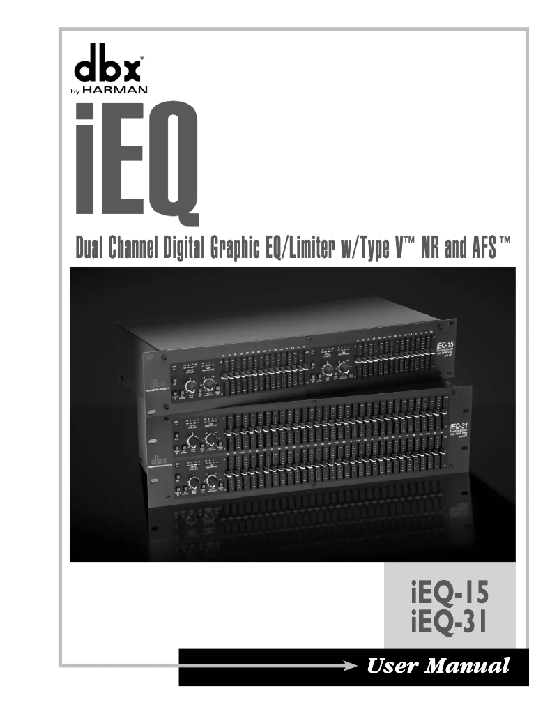 Page 1 of the manual User Manual DBX iEQ15