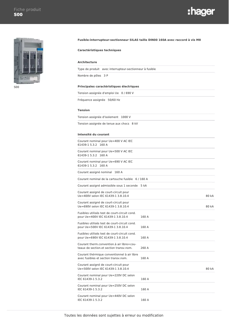 First page image of the manual for S00