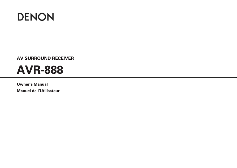 Page 1 of the manual User Manual Denon AVR-888