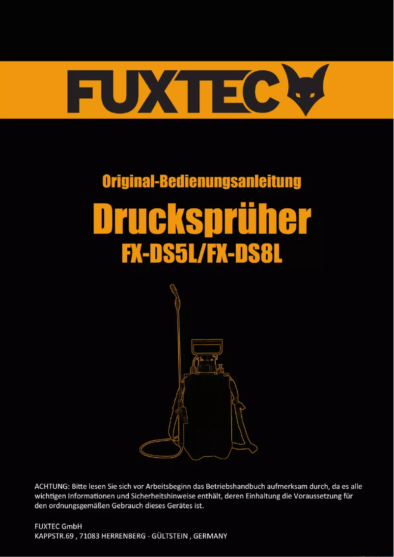 First page image of the manual for FX-DS8L