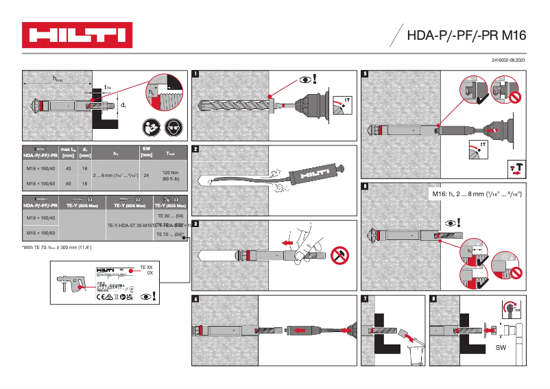 Page 1 of the manual User Manual Hilti HDA-PR
