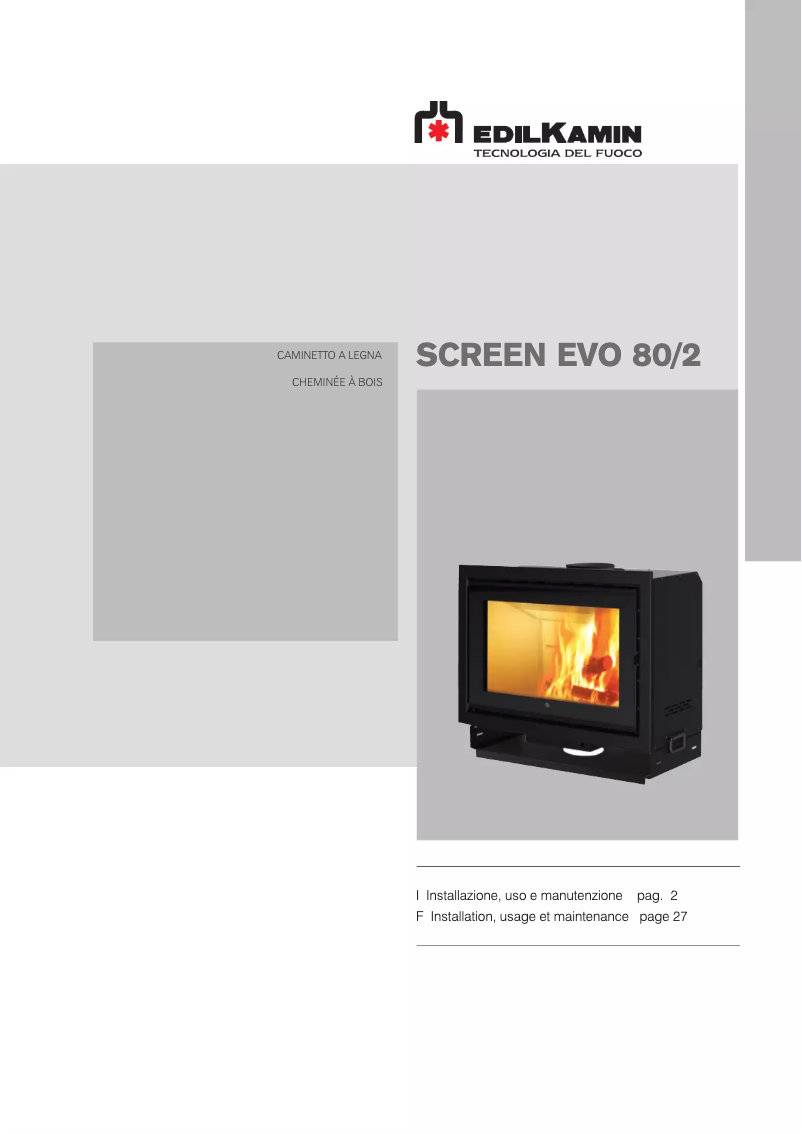 Page 1 of the manual User Manual Edilkamin SCREEN EVO 80/2