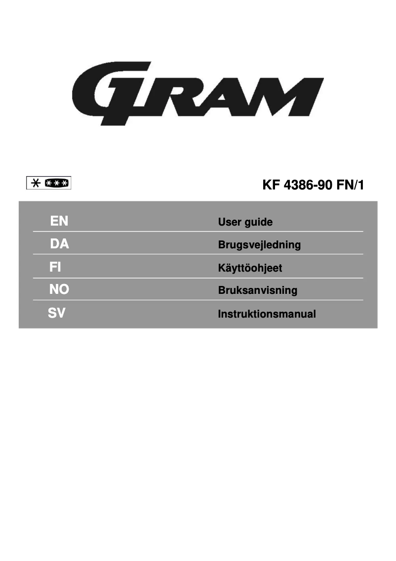 Page 1 of the manual User Manual Gram KF 4386-90 FN/1