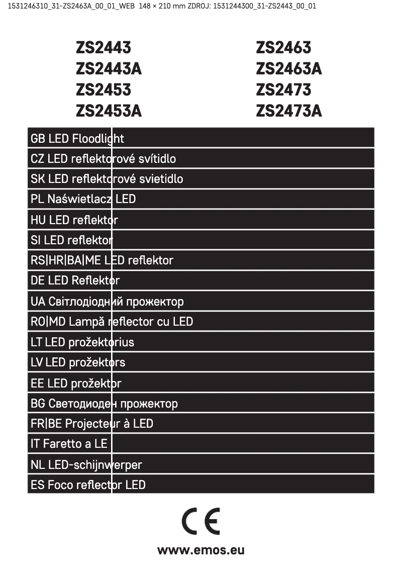 First page image of the manual for ZS2463A