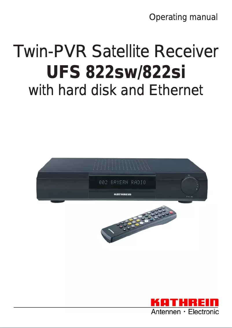 Image de la première page du manuel de l'appareil UFS 822si