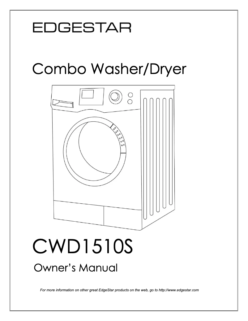 First page image of the manual for CWD1510S