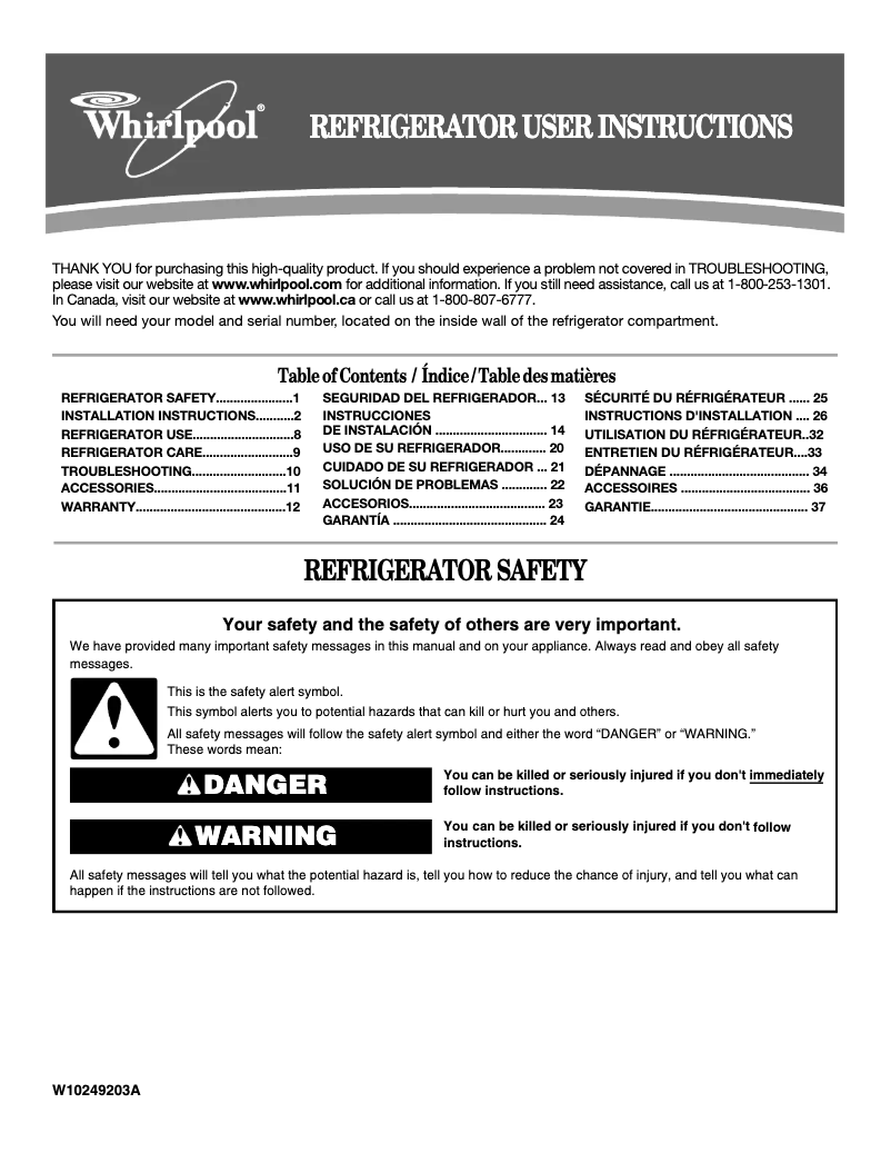 First page image of the manual for ET8WTKXKT