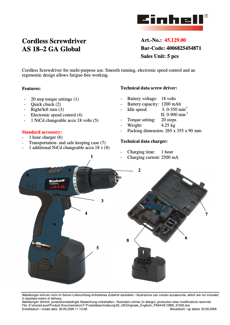 First page image of the manual for AS 18/2 G