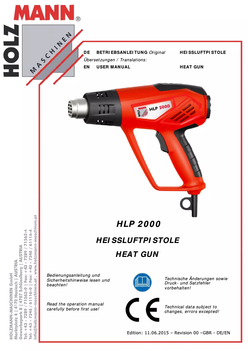 Page 1 of the manual User Manual Holzmann HLP 2000