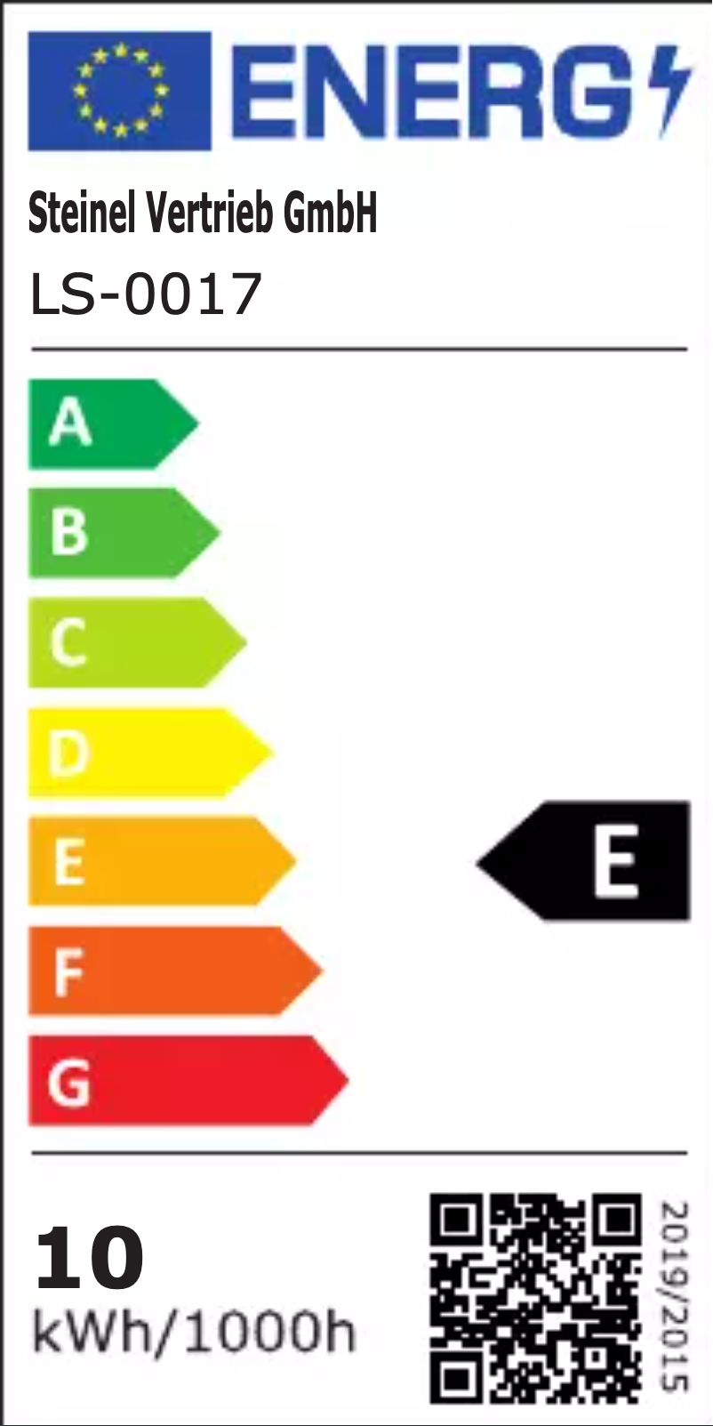 Page 1 of the manual Energy Label Steinel L 825 SC