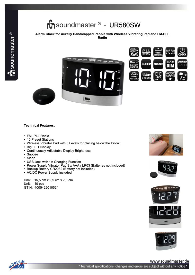 First page image of the manual for UR580