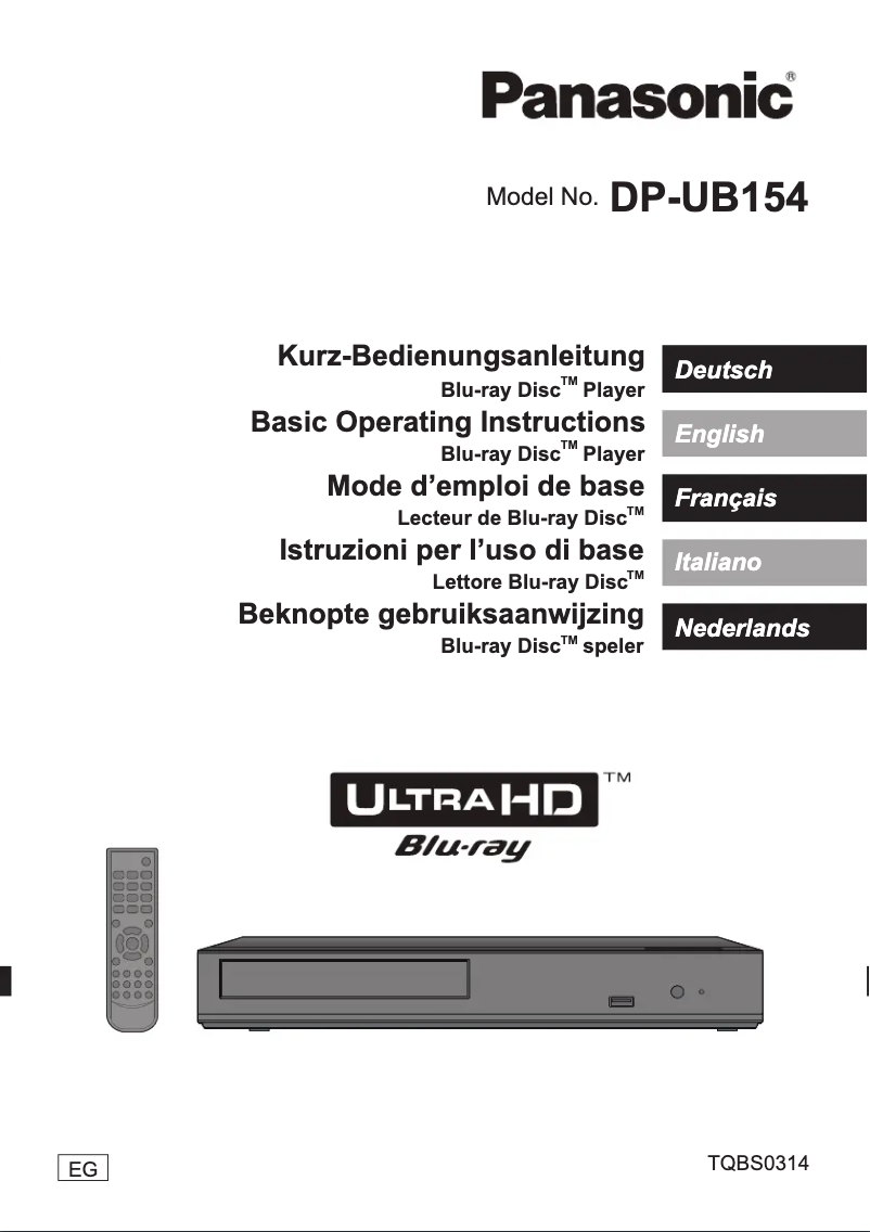 Page 1 of the manual User Manual Panasonic DP-UB154