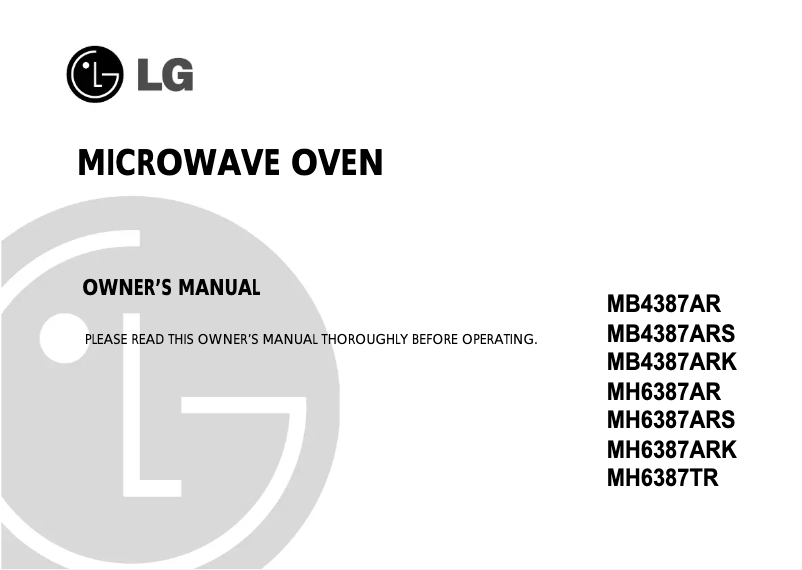 Page 1 of the manual User Manual LG MB4387ARK