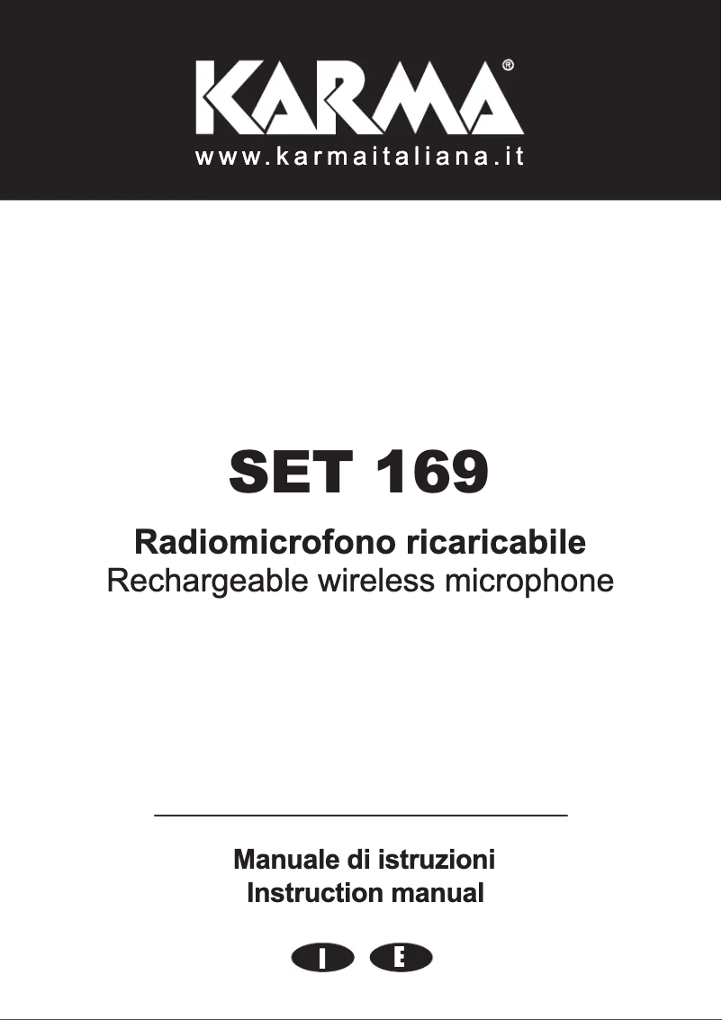 Page 1 of the manual User Manual Karma SET 169