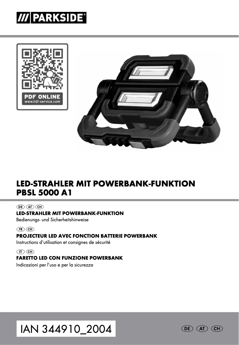 First page image of the manual for PBSL 5000 A1