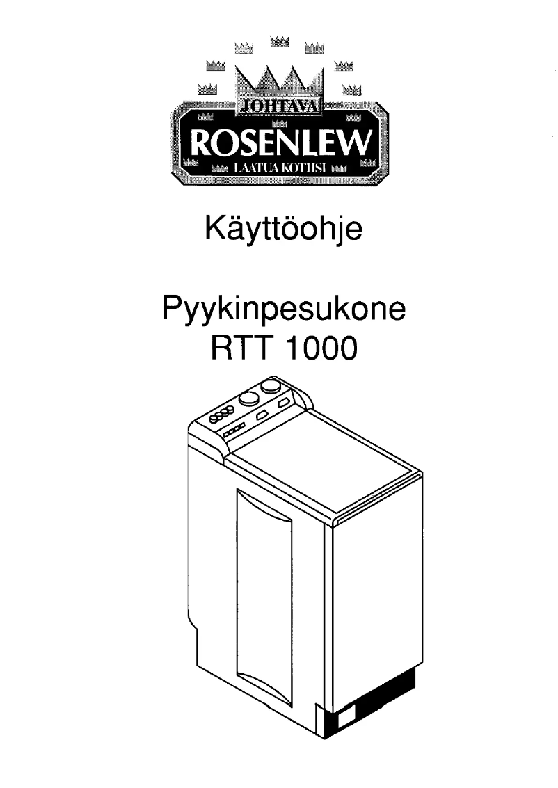 Page 1 of the manual User Manual Rosenlew RTT1000