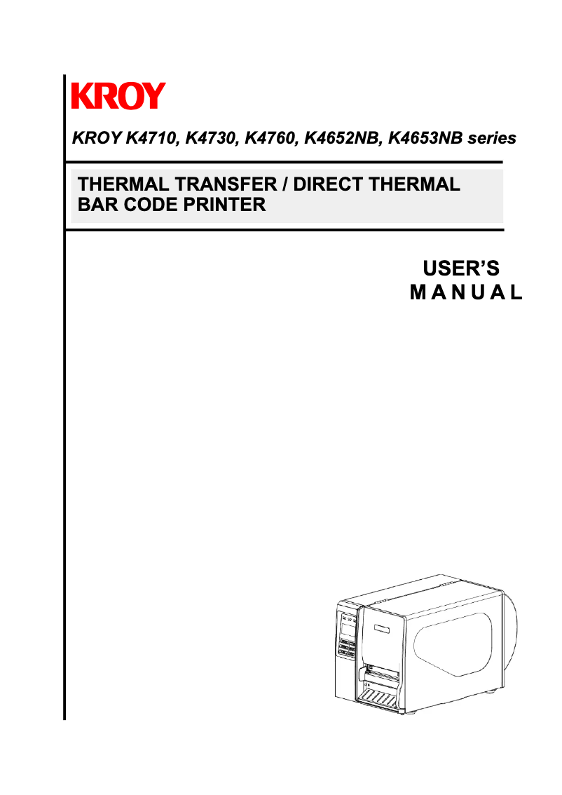 Page 1 of the manual User Manual Kroy K4653NB