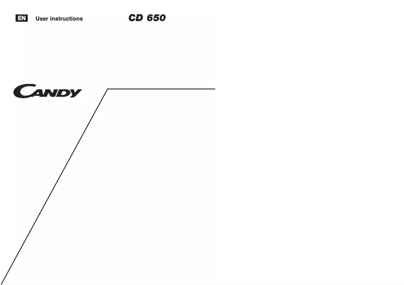 Page 1 of the manual User Manual Candy CD 650 UK