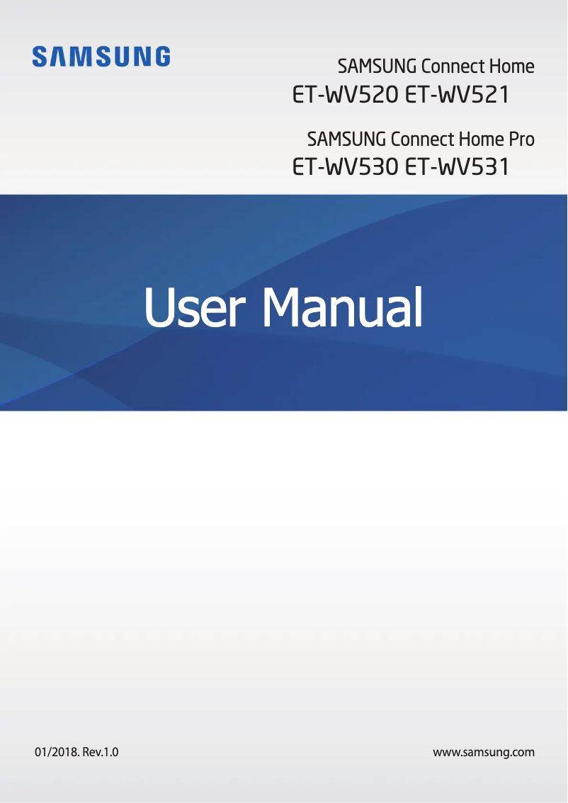 Page 1 of the manual User Manual Samsung Connect Home ET-WV521