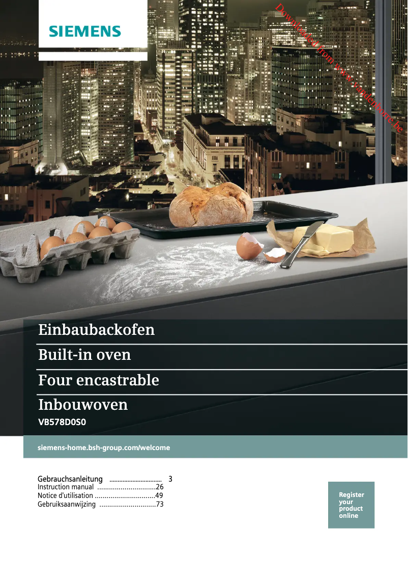 First page image of the manual for iQ500 VB578D0S0