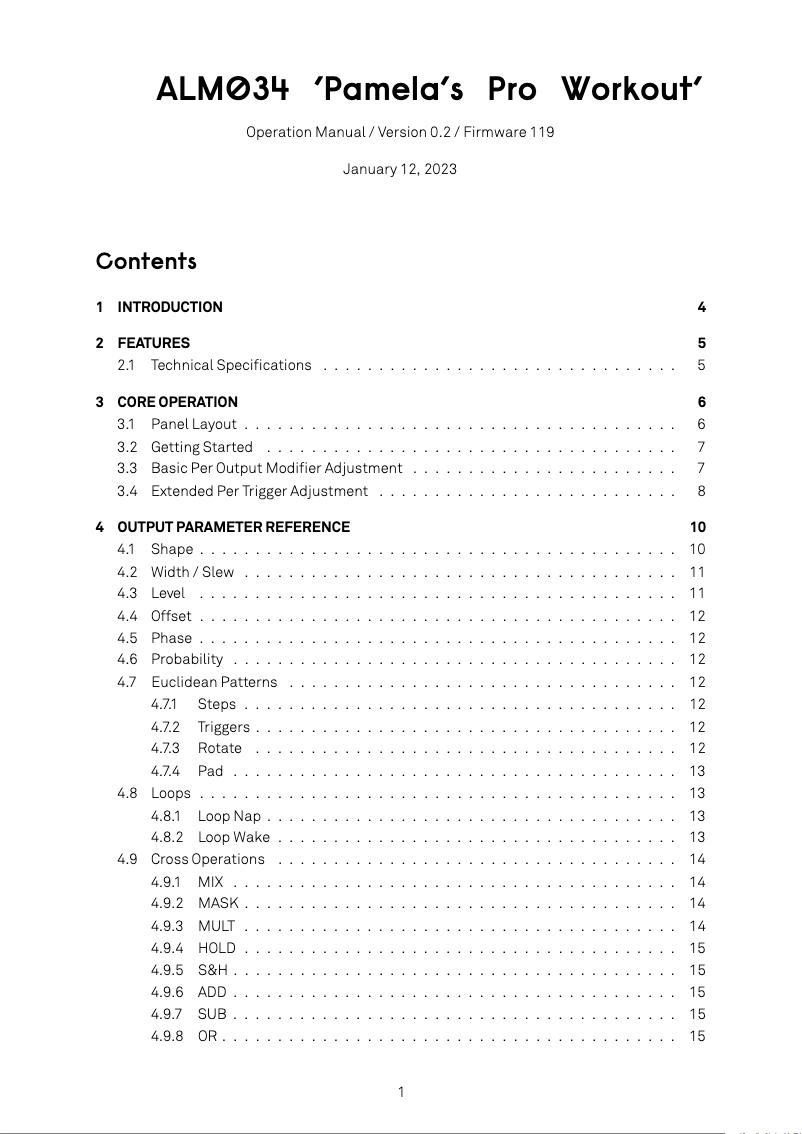 Page 1 of the manual User Manual ALM Pamela’s Pro Workout ALM034